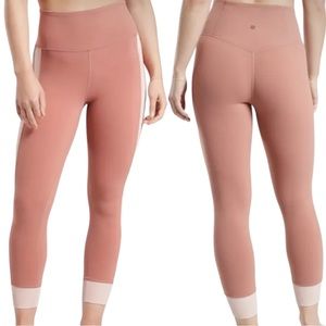 Athleta Size Small Elation Rib Trim Tight Leggings Palermo Pink Orchid Pink $89